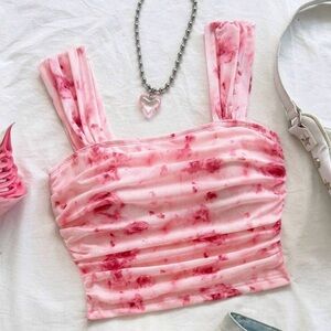 Pink Floral Tank Top